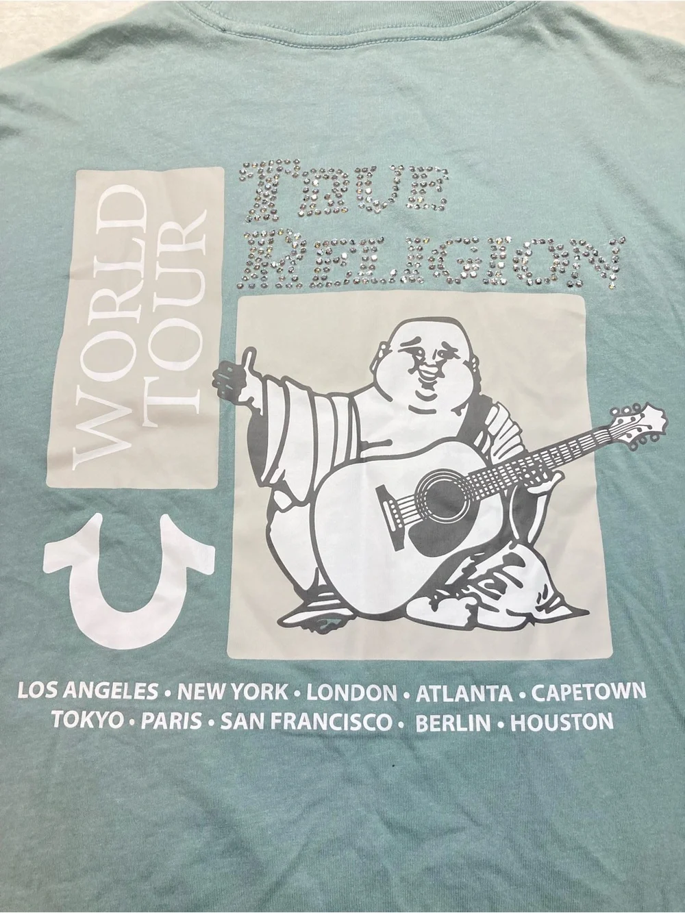 True Religion Crystal Poster Buddha T-shirt, Men’s size medium, NWT!